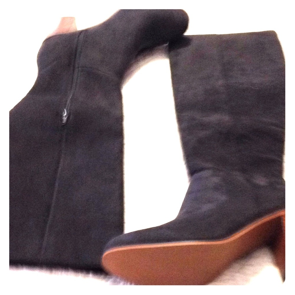 Gray suede boots